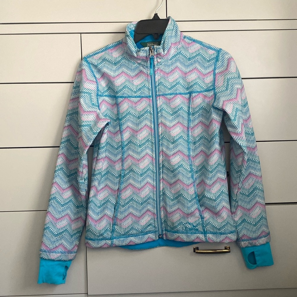 NFS LL Bean girls jacket layer with turquoise fleece lining size 10/12